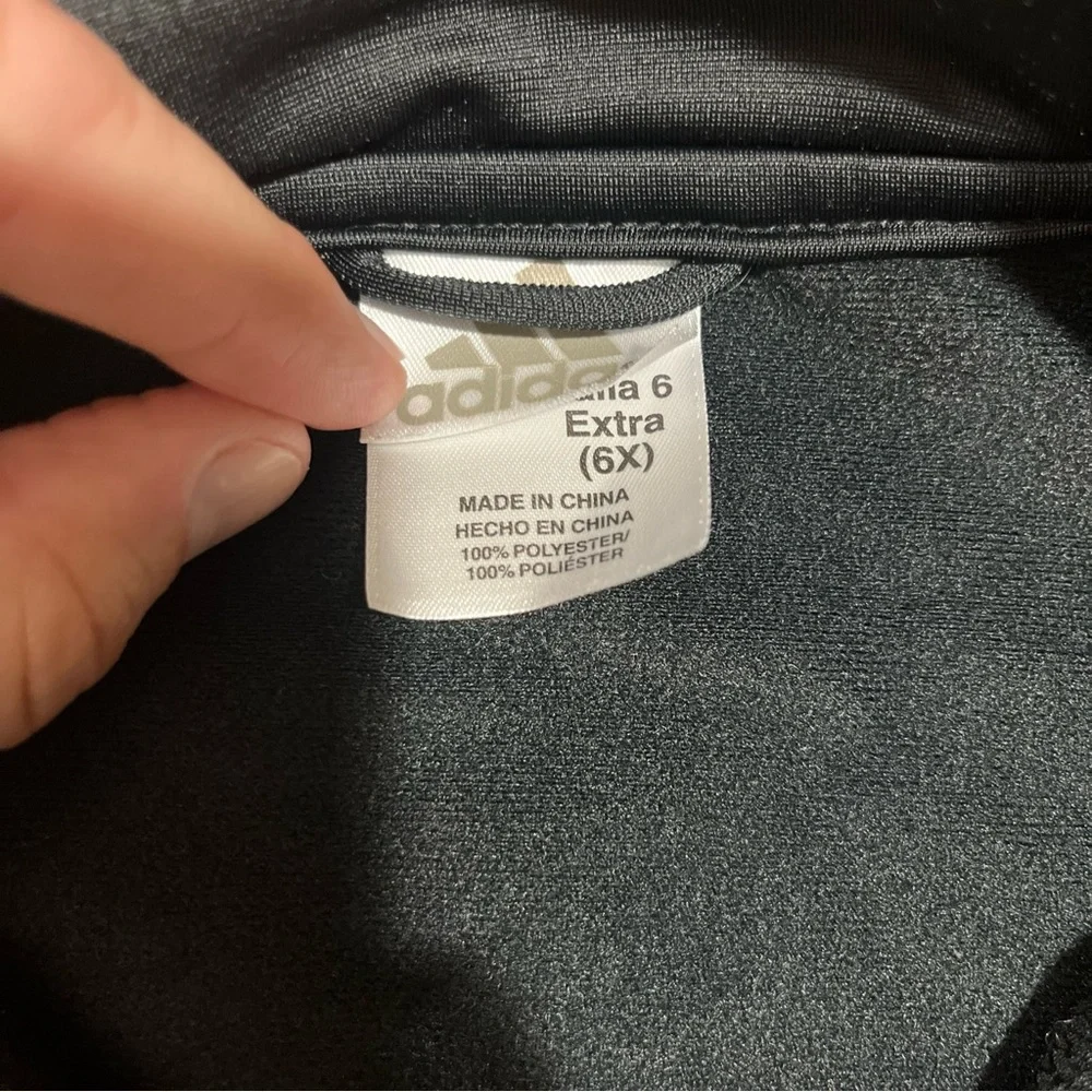 Adidas Jacket Girls Small Black Pink Blue Purple  Track Logo Full Zip Youth 6x - Picture 3 of 4